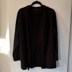 Susan Graver Black Open Front Cardigan
